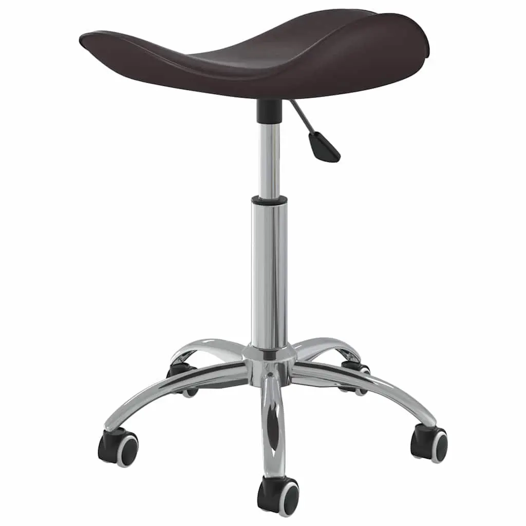 Office Chair Brown Faux Leather Swivel Computer Desk Chair Height Adjustable