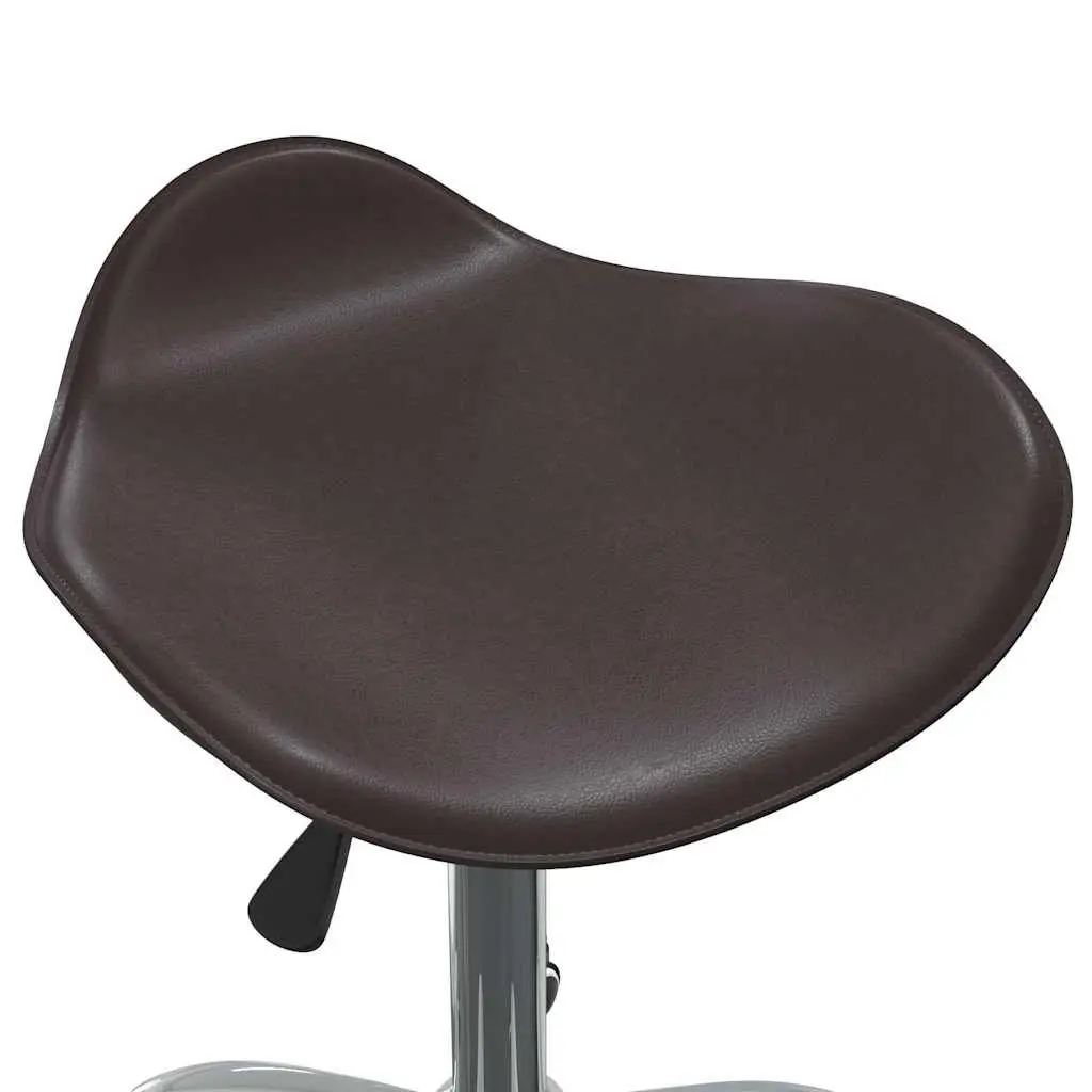 Office Chair Brown Faux Leather Swivel Computer Desk Chair Height Adjustable
