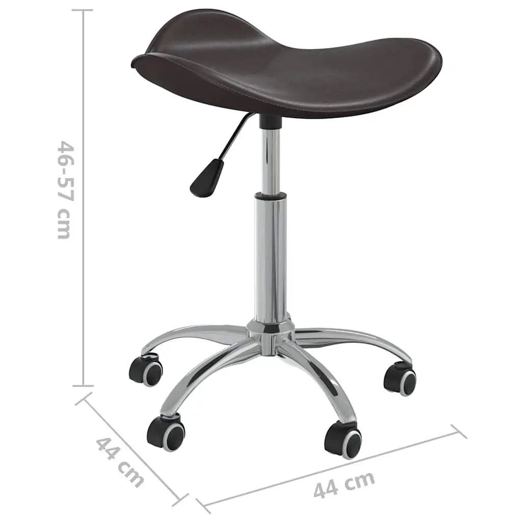 Office Chair Brown Faux Leather Swivel Computer Desk Chair Height Adjustable