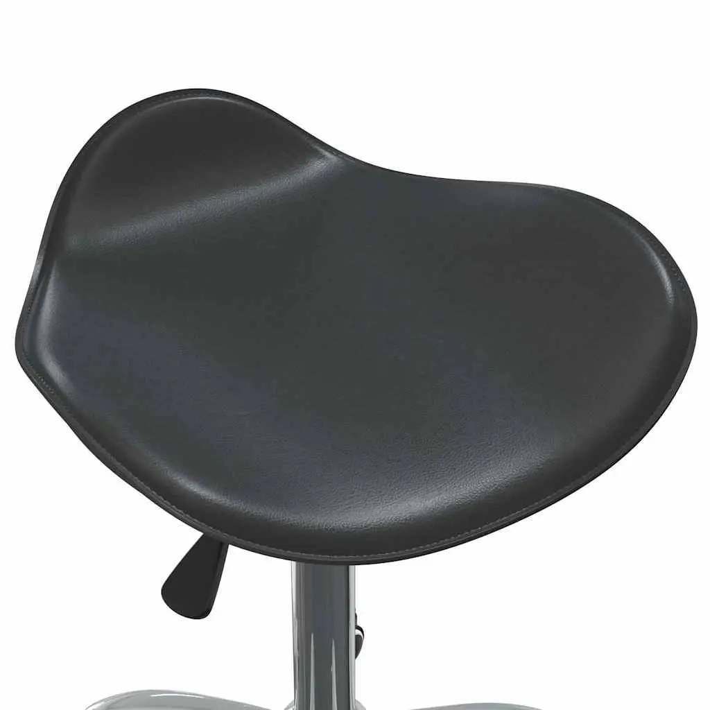 Swivel Dining Chair Black Faux Leather Contemporary Design Gas Lift Height