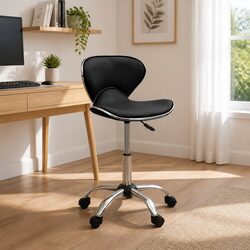 Versatile Black Faux Leather Chair for Home Office Use