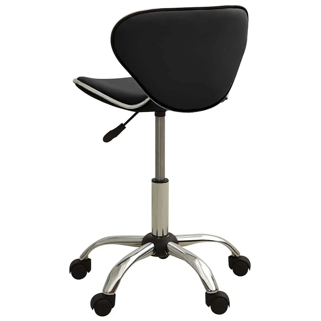 Office Chair Faux Leather Height Adjustable Swivel Black