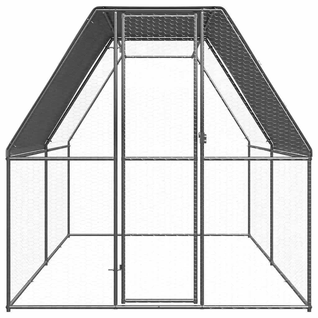 Outdoor Chicken Cage 2x4x2 m Galvanised Steel Coop Run Hen House Aviary