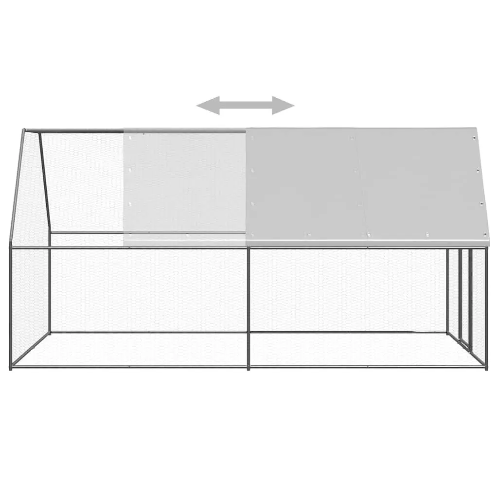 Outdoor Chicken Cage 2x4x2 m Galvanised Steel Coop Run Hen House Aviary