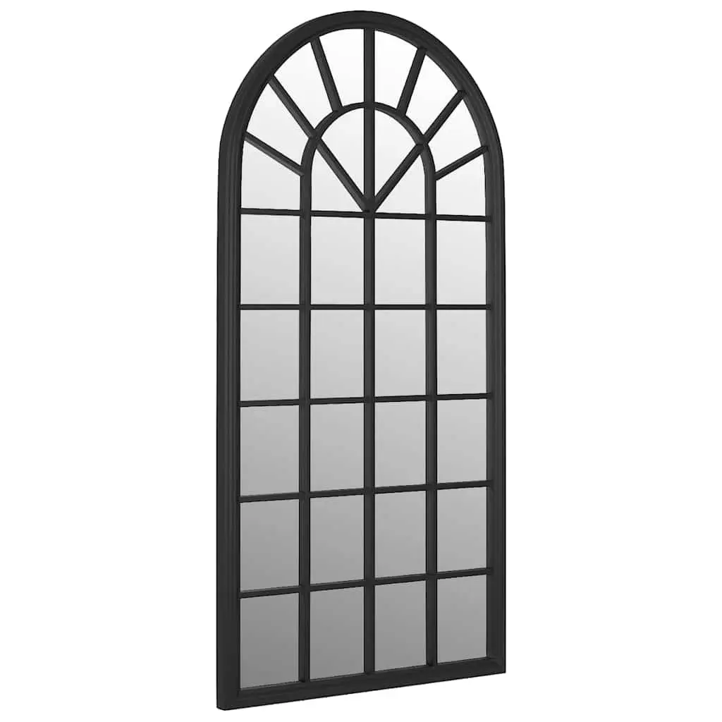 Iron Mirror Wall Mounted 90x45 cm Black Decorative Accent Home Decor