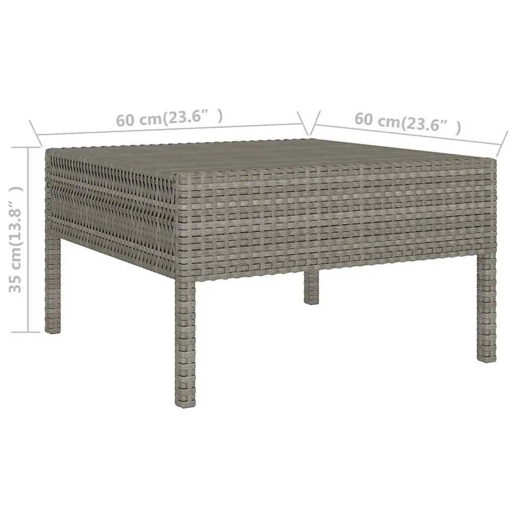 Garden Lounge Set 6 Piece Outdoor Patio Furniture Grey PE Rattan with Cushions