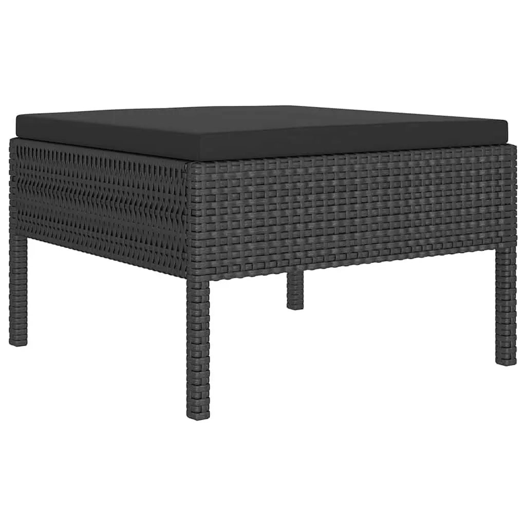 Garden Lounge Set PE Rattan 5 Piece Outdoor Patio Furniture with Cushions Black