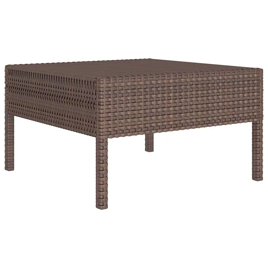 Garden Lounge Set PE Rattan 6 Piece Outdoor Furniture Brown Modular Seating