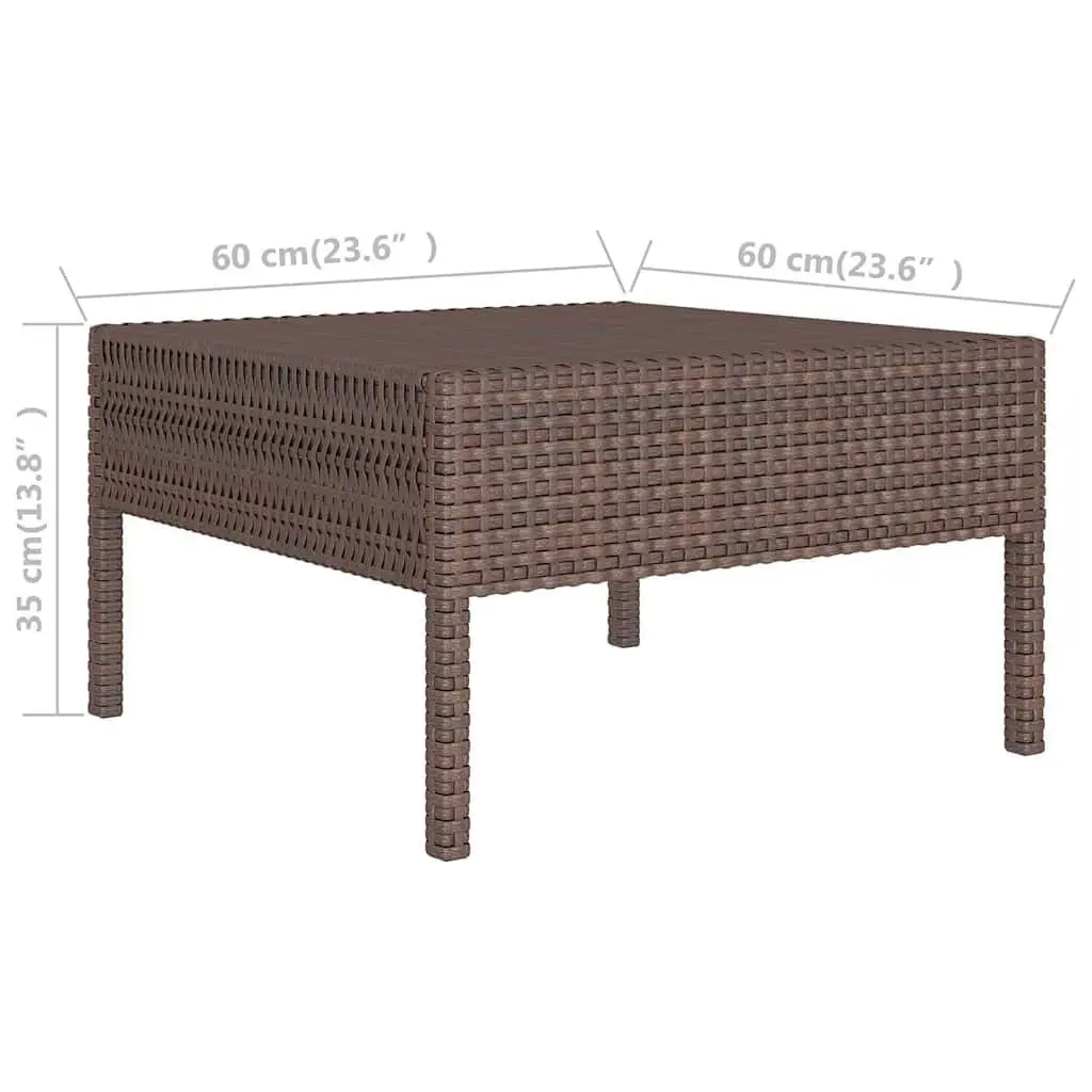 Garden Lounge Set PE Rattan 6 Piece Outdoor Furniture Brown Modular Seating