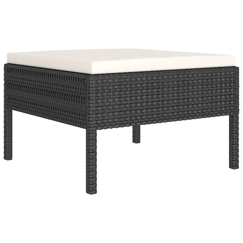 Garden Lounge Set 6 Piece Outdoor Furniture Poly Rattan Black with Cushions