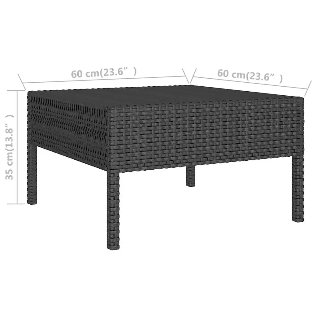 Garden Lounge Set Poly Rattan 9 Piece Outdoor Furniture Black Patio Seating