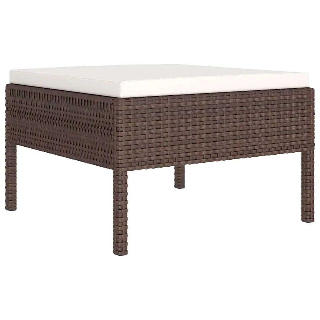 Garden Lounge Set 9 Piece Outdoor Patio Furniture Poly Rattan Brown with