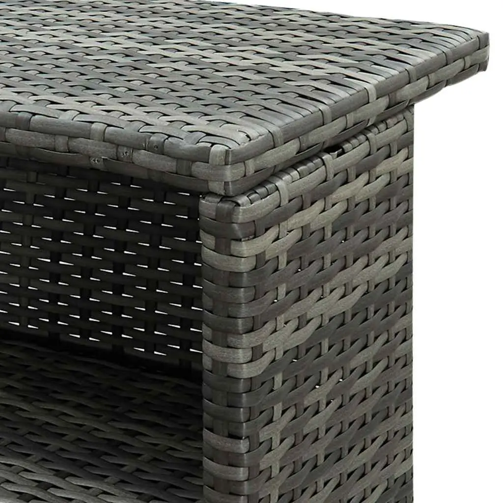 3 Piece Garden Bar Set Outdoor PE Rattan Table Stools Grey