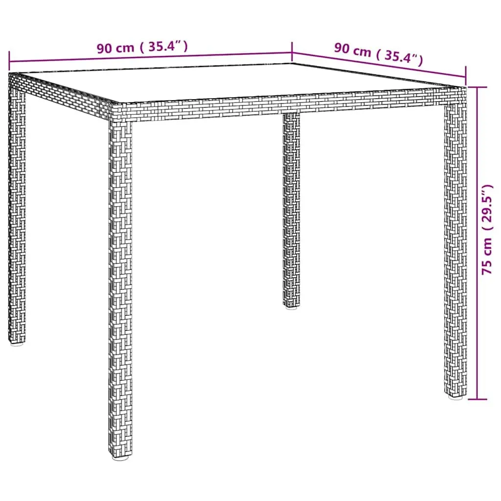 3 Piece Outdoor Dining Set Steel Frame PE Rattan Brown