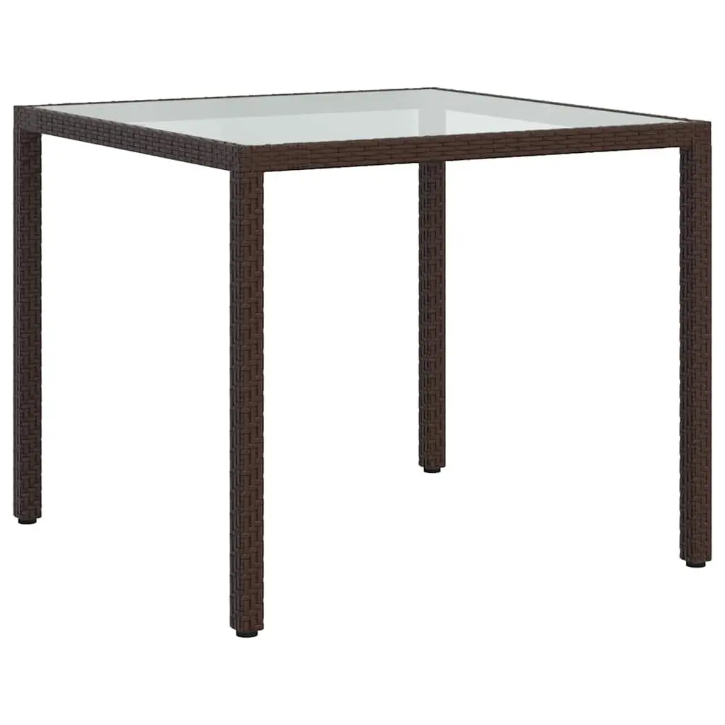 3 Piece Outdoor Dining Set Steel Frame PE Rattan Brown
