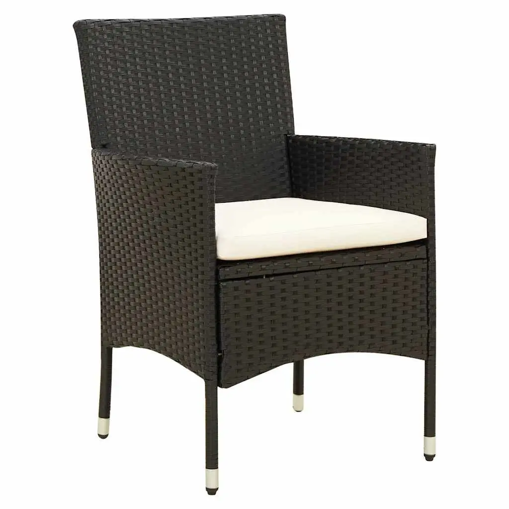 Outdoor Dining Set 5 Piece Garden Furniture Poly Rattan Cushioned Chairs Table