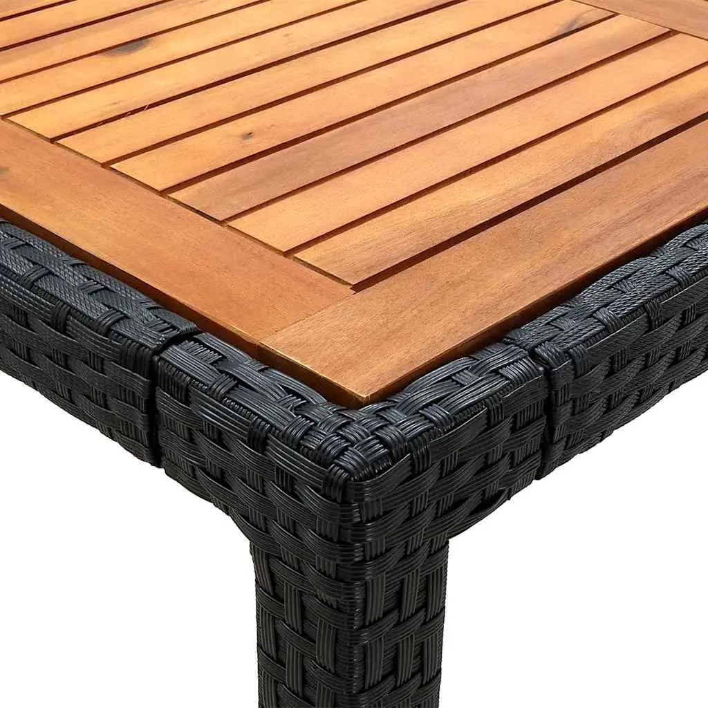 Outdoor Dining Set Poly Rattan 7 Piece Garden Furniture Black with Cushions
