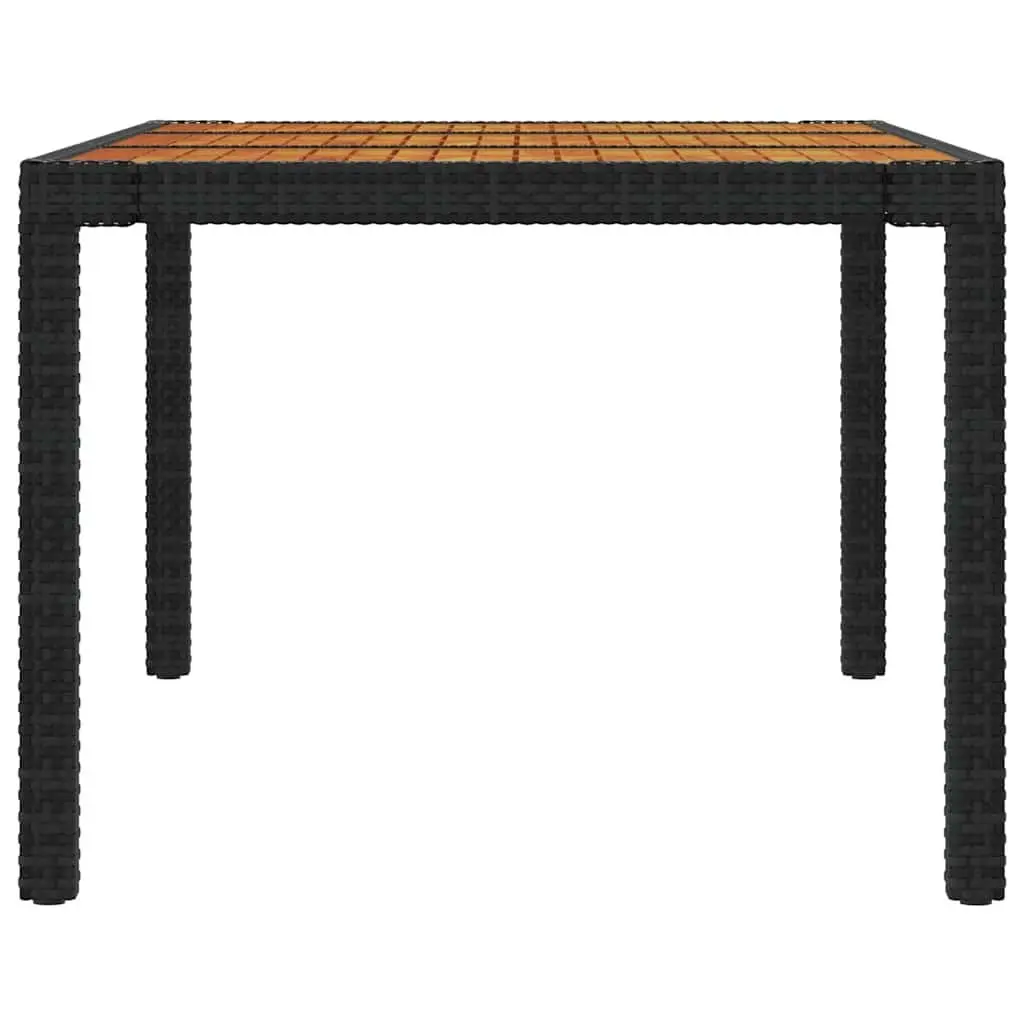 Outdoor Dining Set Poly Rattan 7 Piece Garden Furniture Black with Cushions