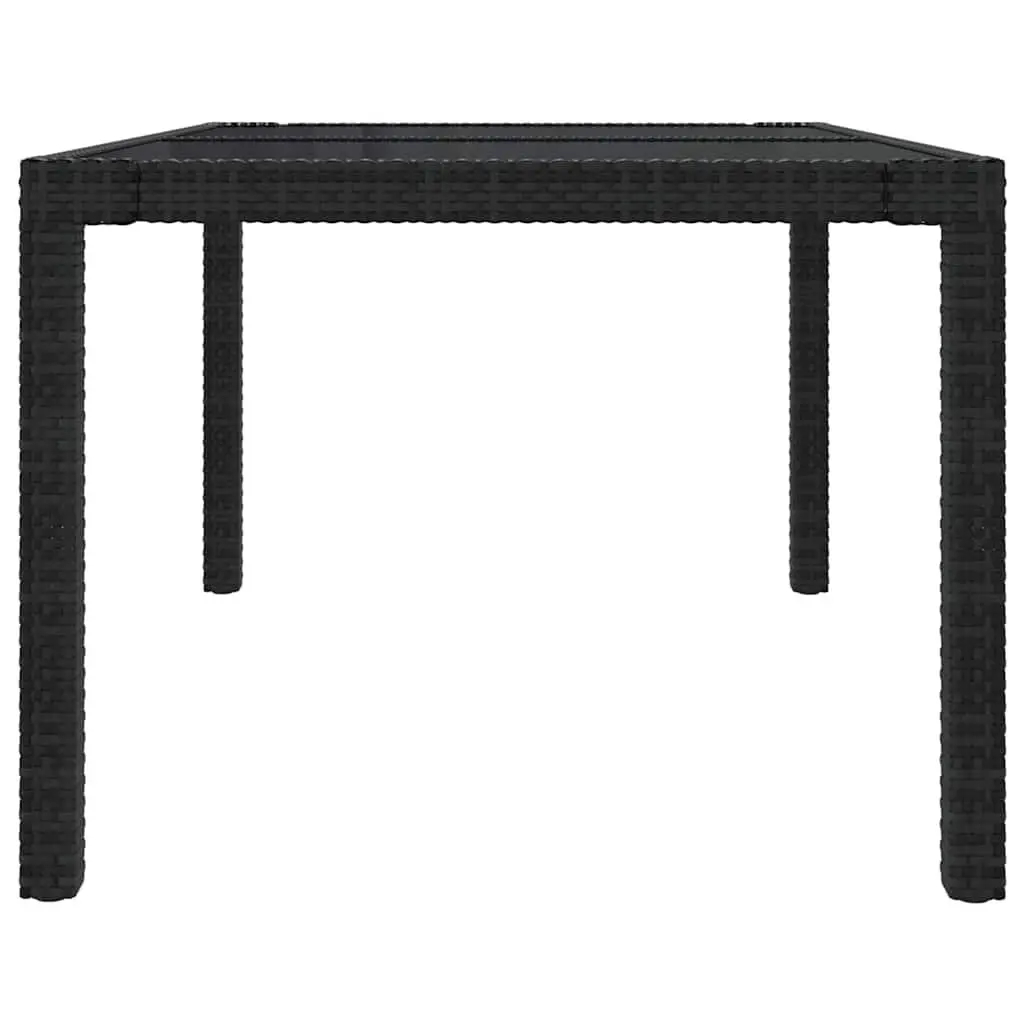 Outdoor Dining Set 7 Piece Garden Furniture Black Poly Rattan Steel Frame