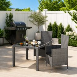 Durable Garden Dining Set: Table and Chairs with Cushions