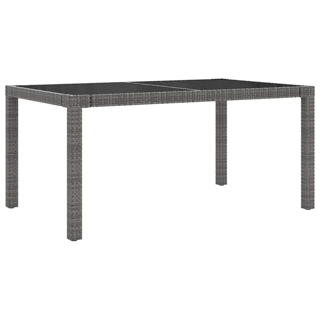 7 Piece Outdoor Dining Set Grey PE Rattan Steel Frame Garden Furniture Chairs Table
