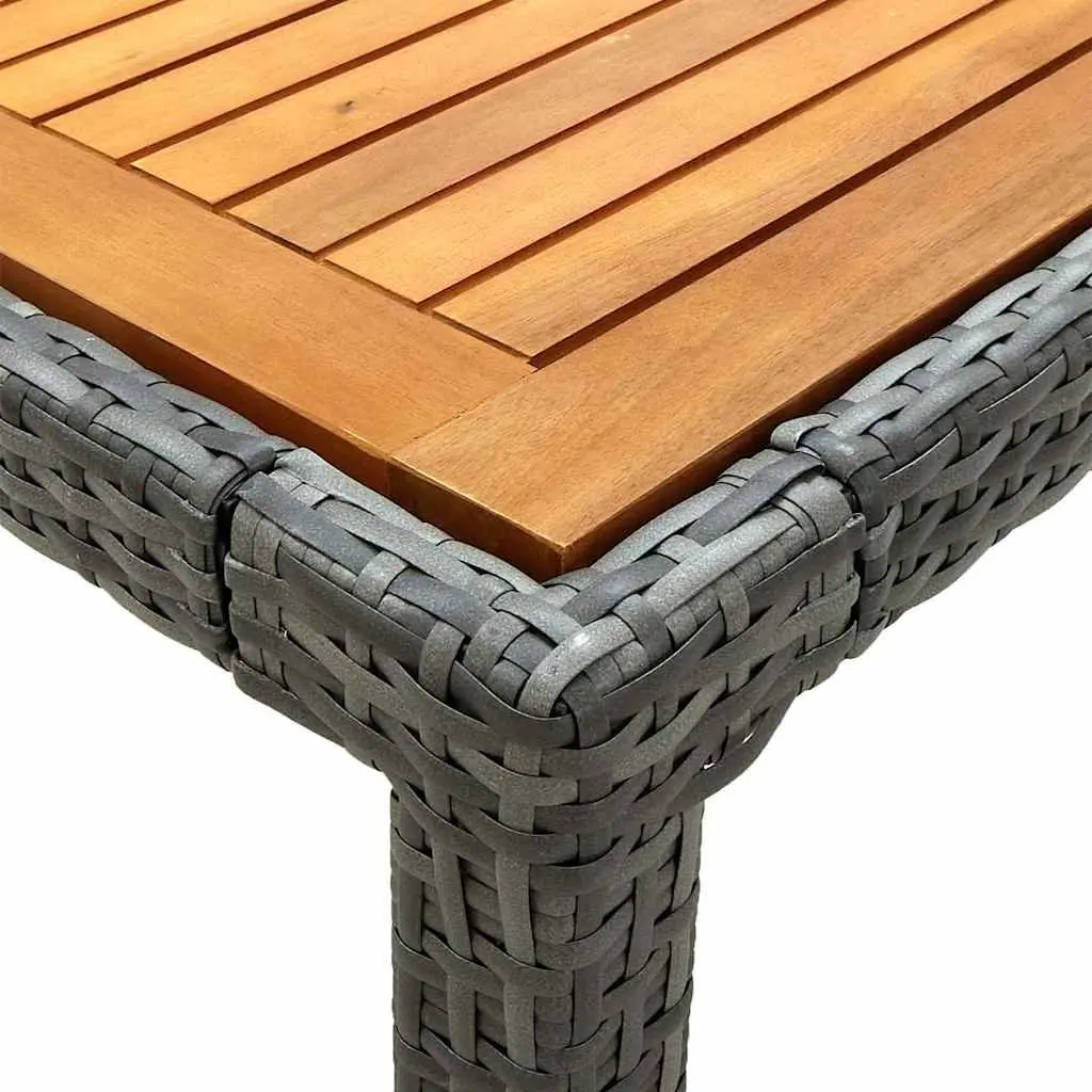 Outdoor Dining Set PE Rattan 3 Piece Grey Garden Furniture with Cushions