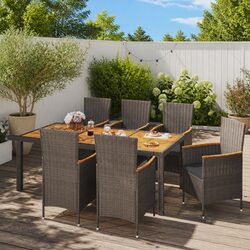 Functional 7-Piece Grey Outdoor Dining Set for Your Patio