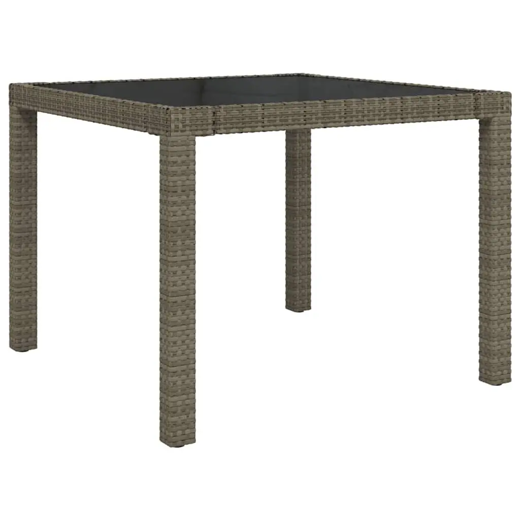 5 Piece Grey Garden Furniture Set Poly Rattan Outdoor Dining with Cushions