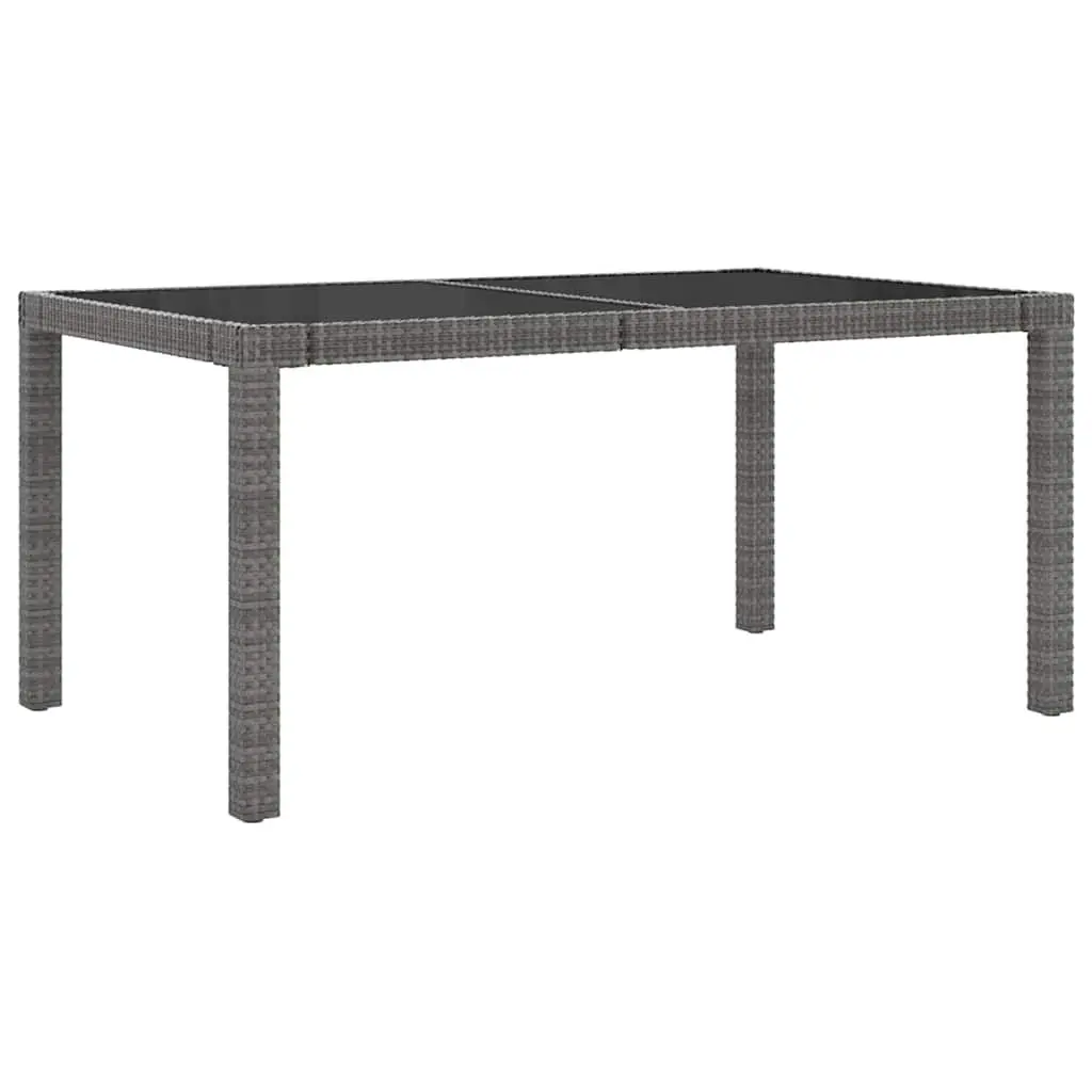 7 Piece Outdoor Dining Set in Grey Poly Rattan