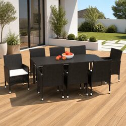 9 Piece Outdoor Set for Dining and Relaxation