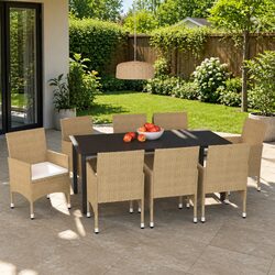 Practical 9-Piece Dining Set for Outdoor Enjoyment