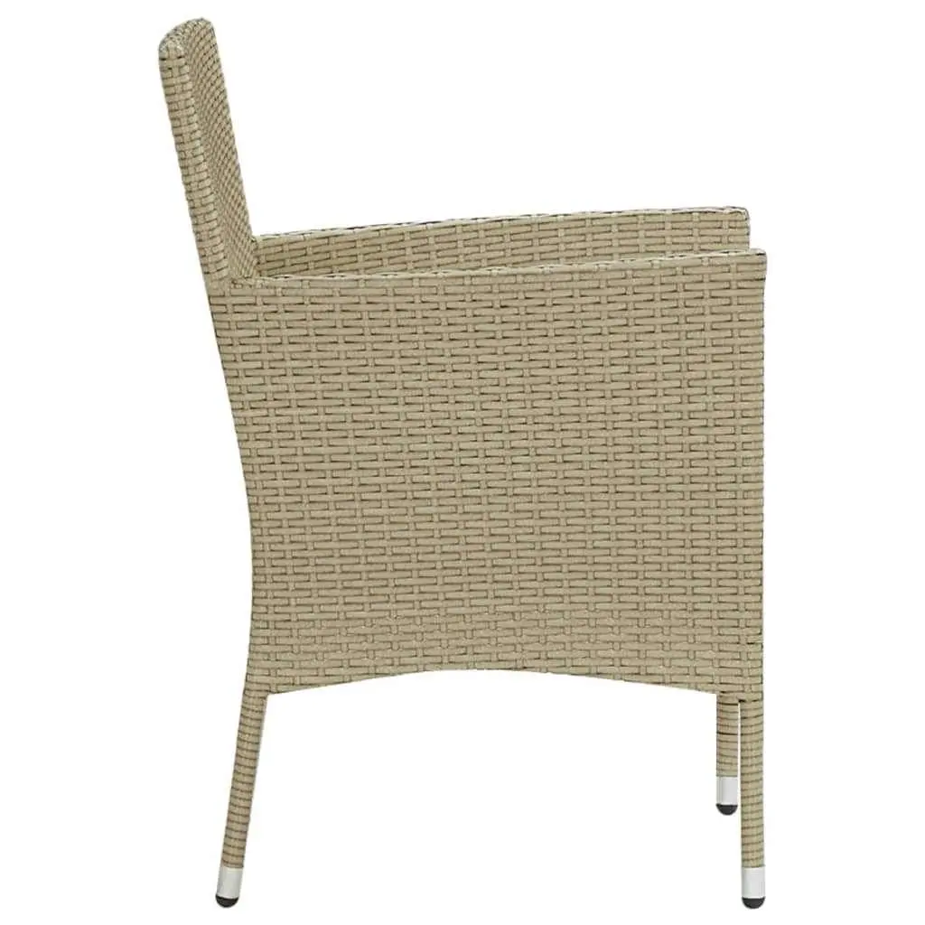 Outdoor Dining Set 9 Piece Patio Furniture PE Rattan Beige with Cushions