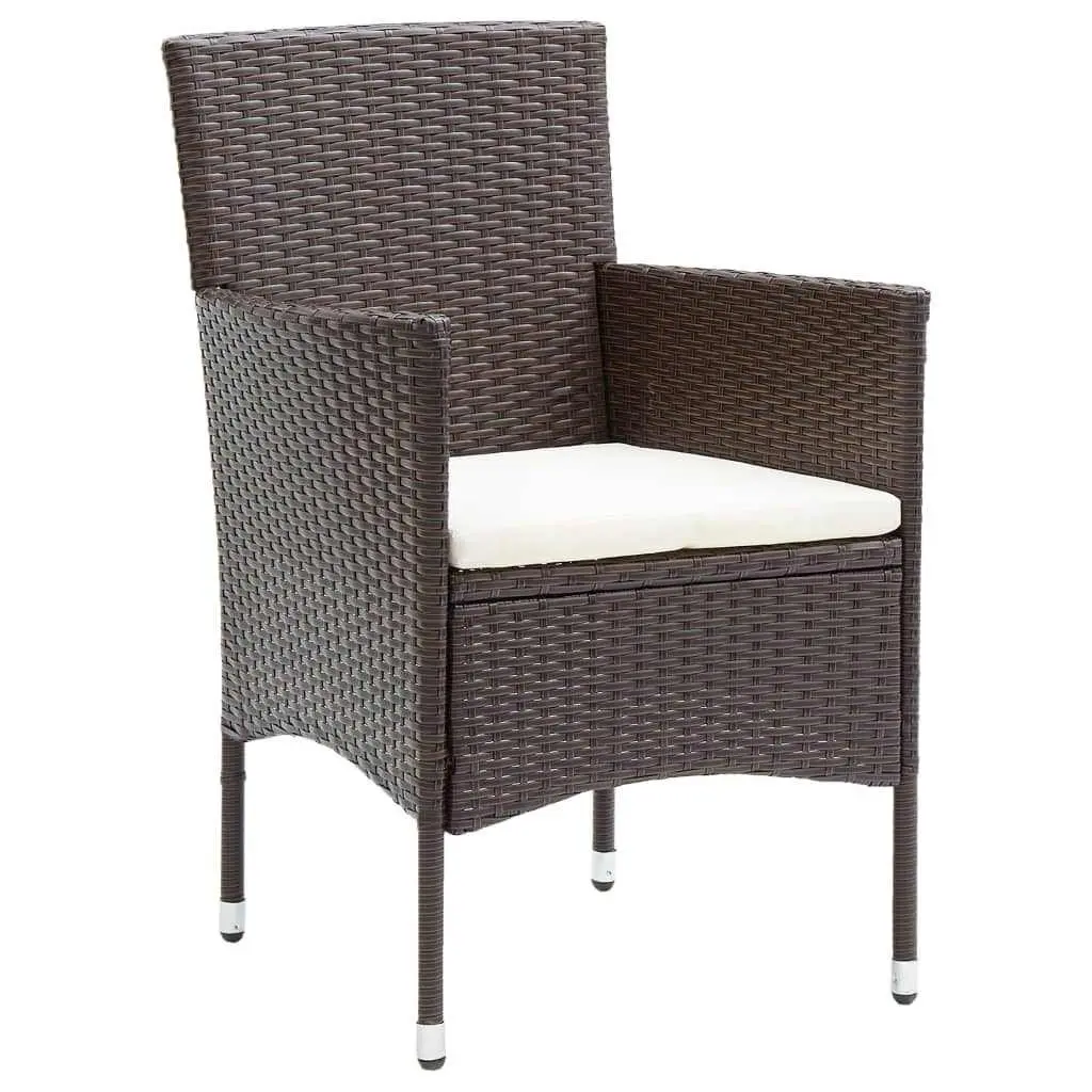 Garden Dining Set 7 Piece Outdoor Patio Furniture PE Rattan Steel Aluminium Brown with Cushions