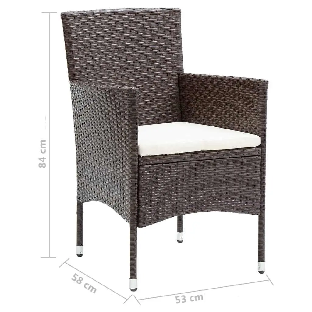 7 Piece Garden Dining Set Poly Rattan Outdoor Patio Furniture Chairs Table