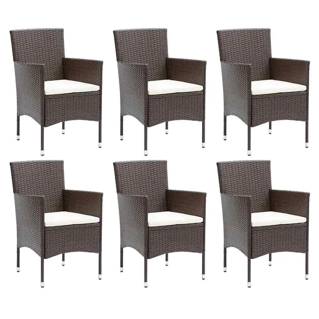 7 Piece Garden Dining Set Poly Rattan Outdoor Patio Furniture Chairs Table
