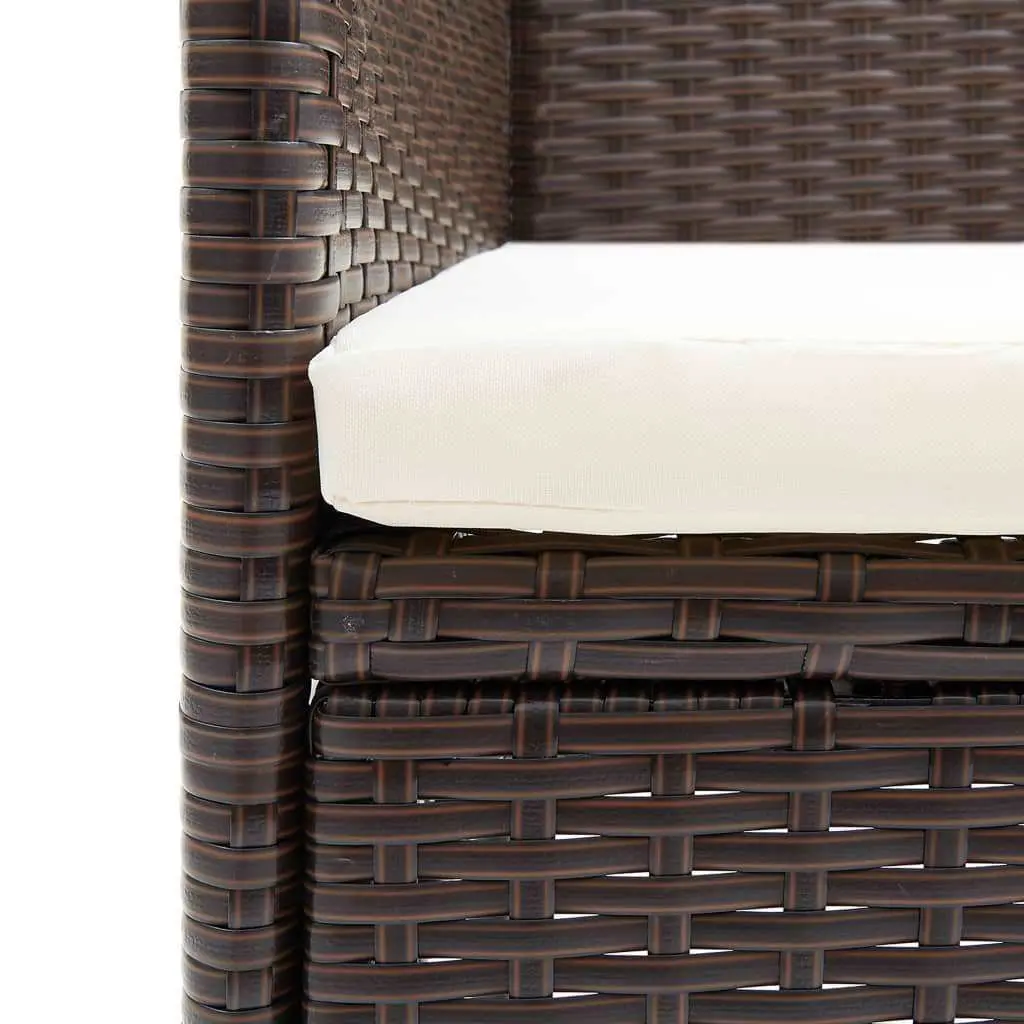 7 Piece Garden Dining Set Poly Rattan Outdoor Patio Furniture Chairs Table