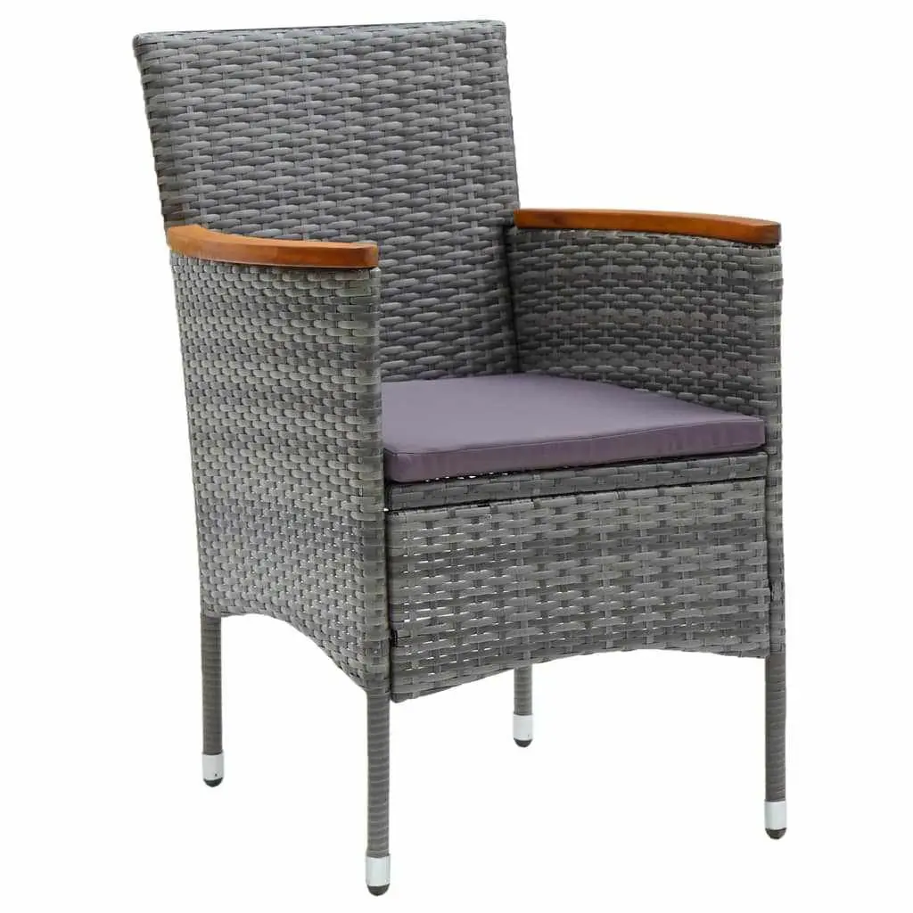 Garden Dining Set 5 Piece Outdoor Patio Furniture PE Rattan Grey Chairs Table