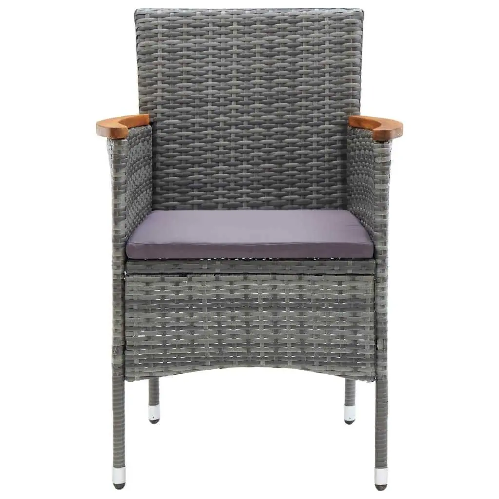 Garden Dining Set 5 Piece Outdoor Patio Furniture PE Rattan Grey Chairs Table