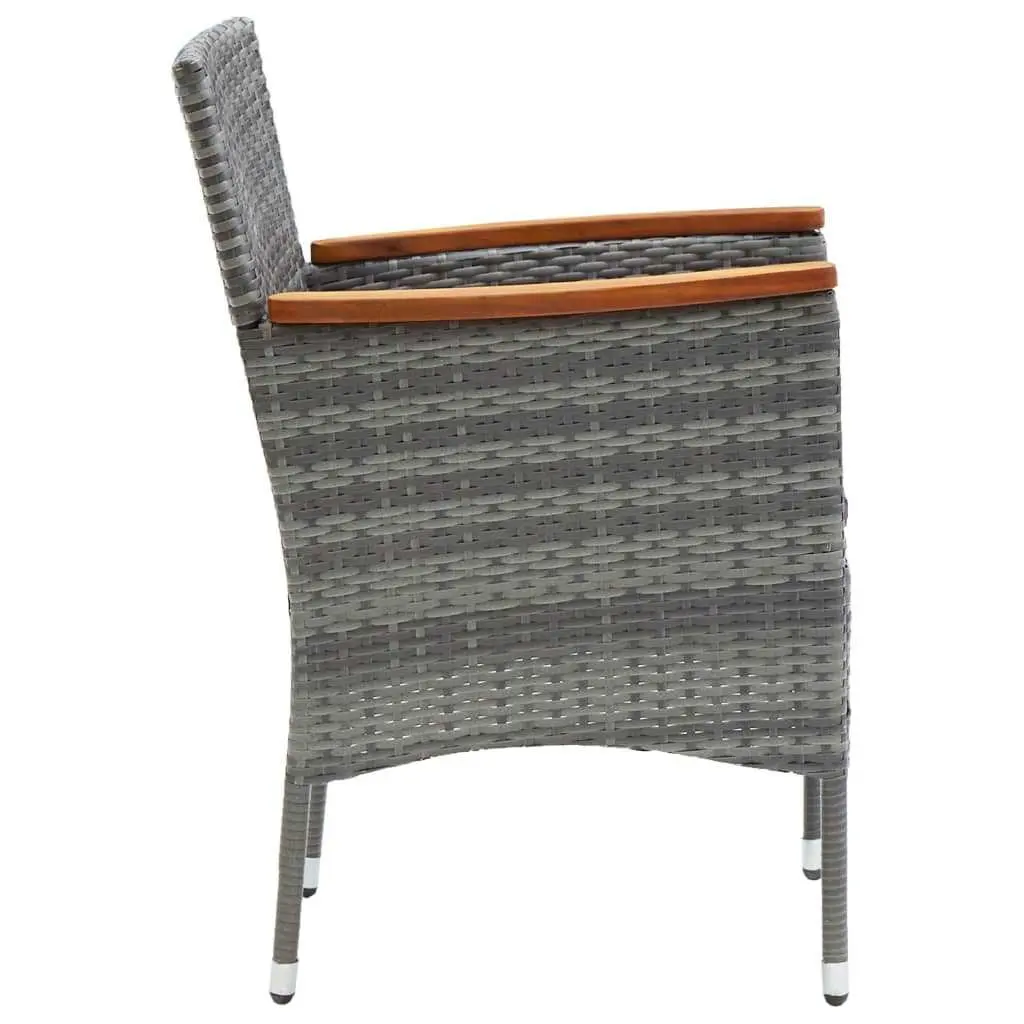 Garden Dining Set 5 Piece Outdoor Patio Furniture PE Rattan Grey Chairs Table