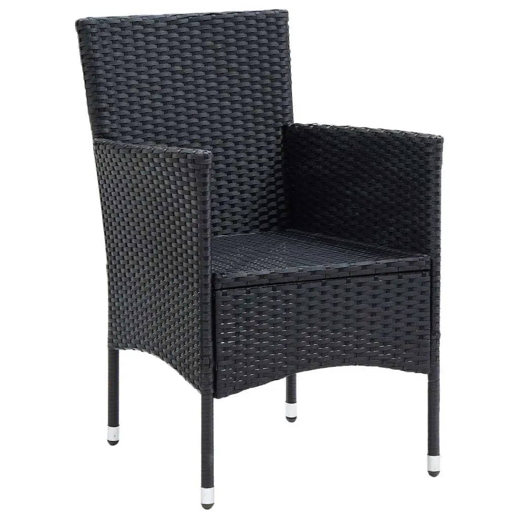 Outdoor Dining Set 3 Piece Garden Furniture PE Rattan Table Chairs with Cushions