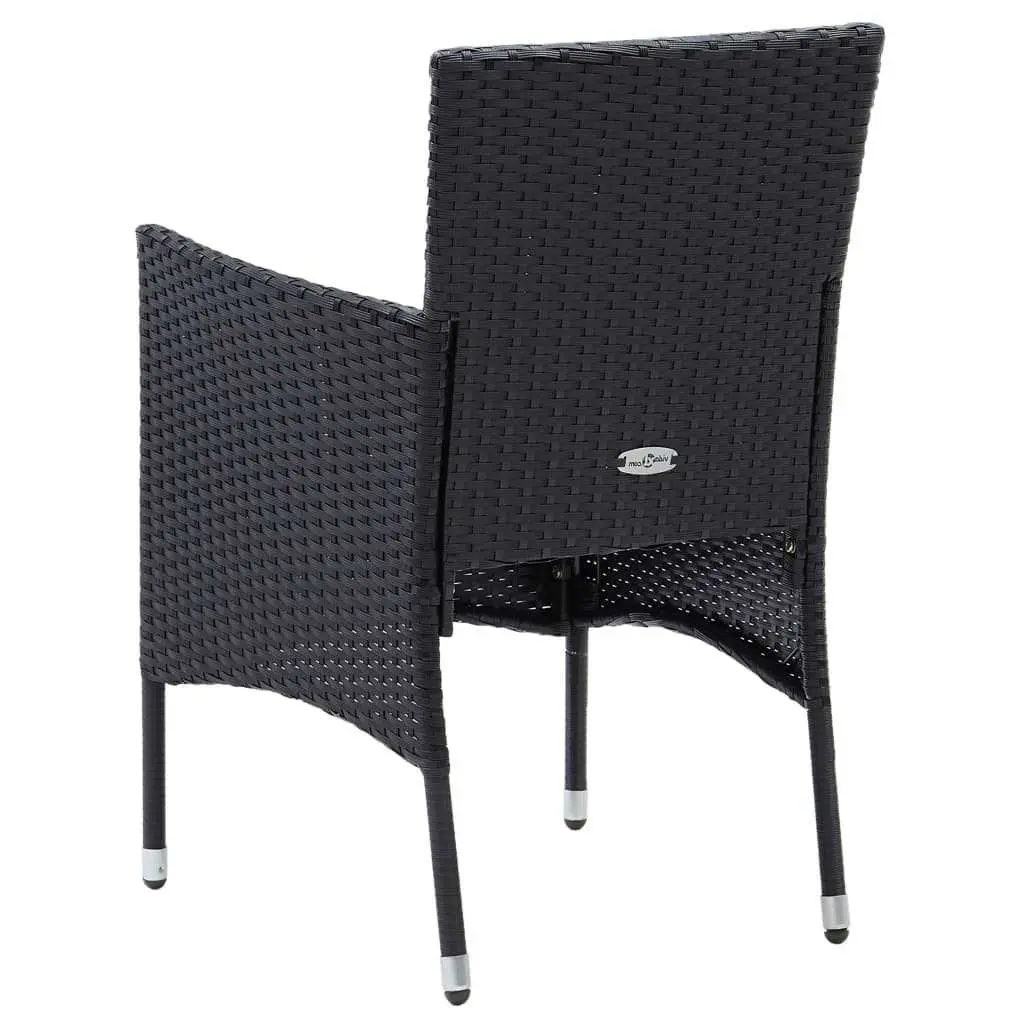 Outdoor Dining Set 3 Piece Garden Furniture PE Rattan Table Chairs with Cushions