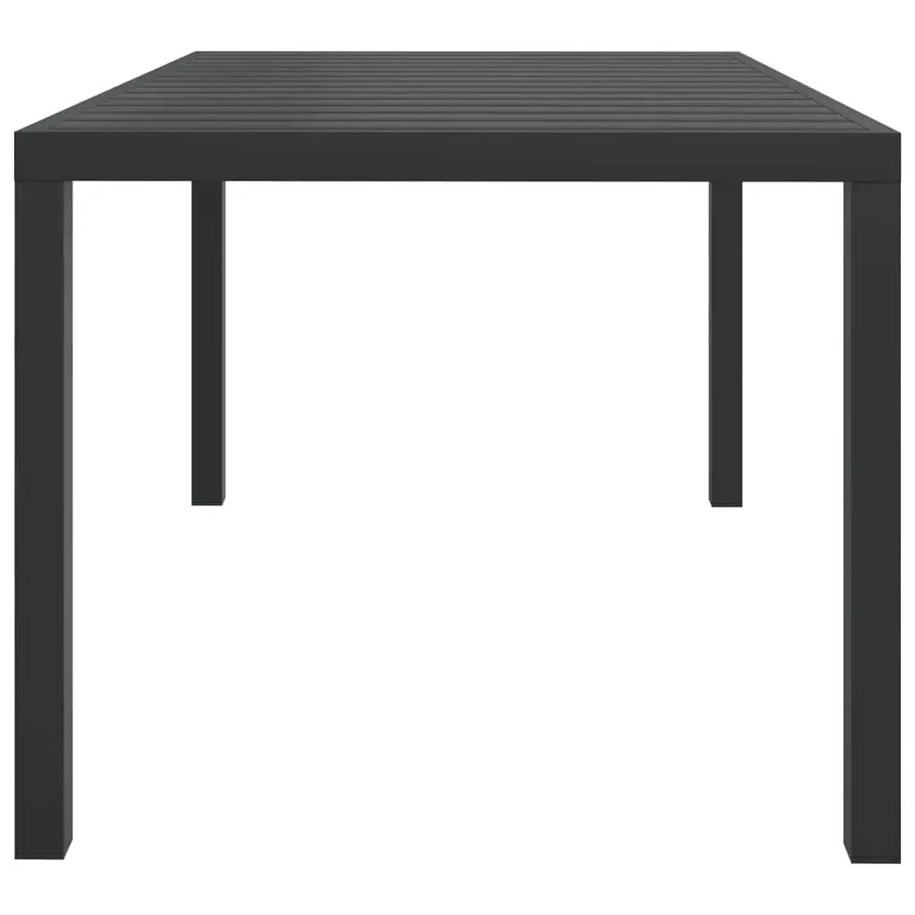 Garden Dining Set 5 Piece Outdoor Furniture Steel Aluminium WPC Table PE Rattan Chairs Cushions Black