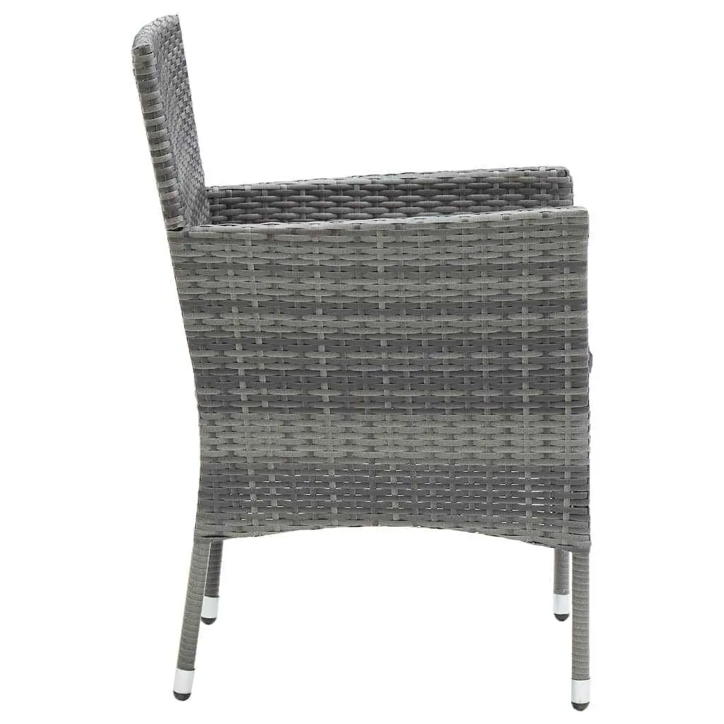 Garden Dining Set PE Rattan Steel Frame 7 Piece Outdoor Furniture Grey