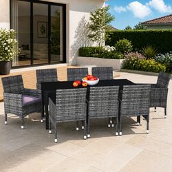 Practical 9-Piece Outdoor Dining Set for Any Space