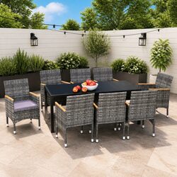 Practical 9 Piece Garden Dining Set for Outdoor Gatherings