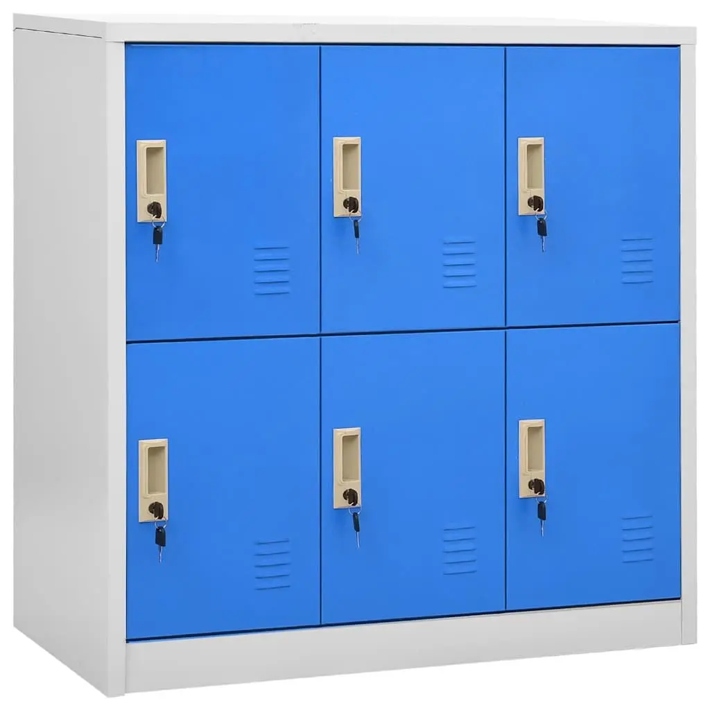 Storage Locker Cabinets Set Steel 90 x 45 x 92.5 cm Light Grey Blue