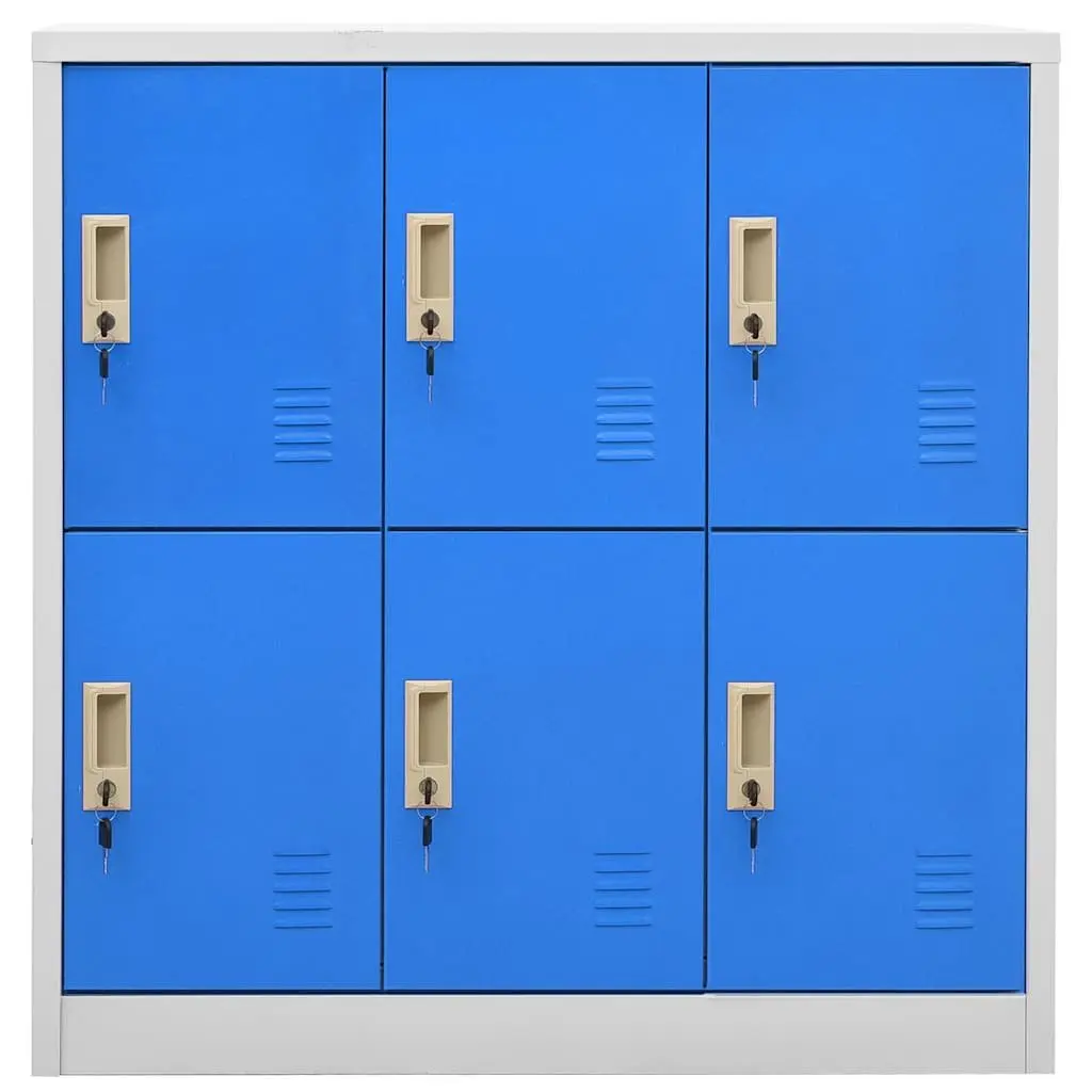 Storage Locker Cabinets Set Steel 90 x 45 x 92.5 cm Light Grey Blue