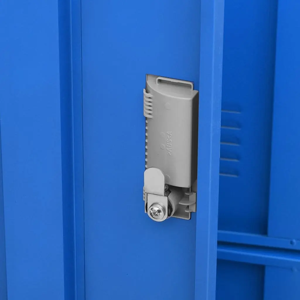 Storage Locker Cabinets Set Steel 90 x 45 x 92.5 cm Light Grey Blue