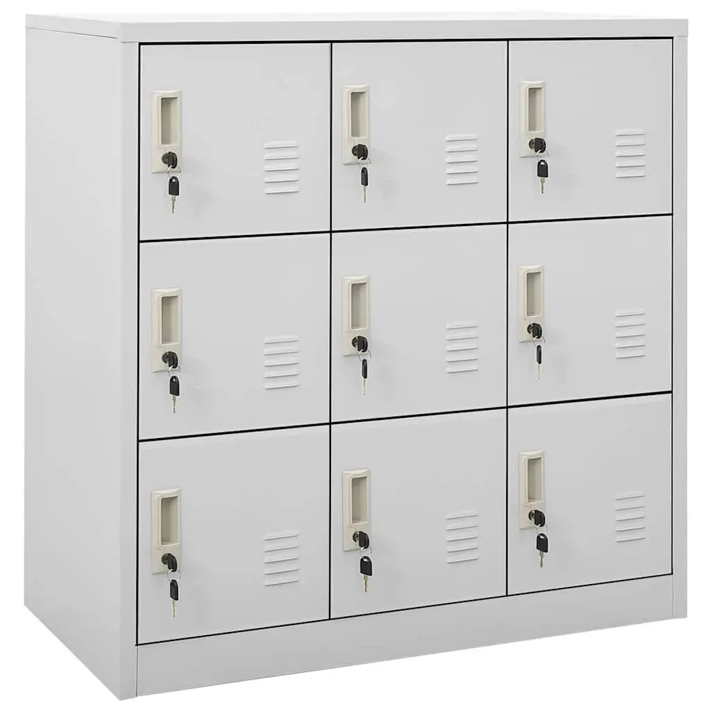 Steel Locker Cabinet Storage Grey 2 Piece Office Cupboard Organiser with Locks