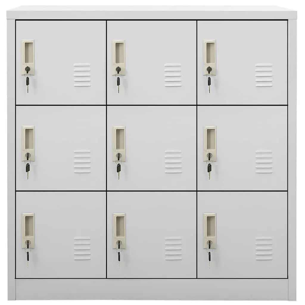 Steel Locker Cabinet Storage Grey 2 Piece Office Cupboard Organiser with Locks